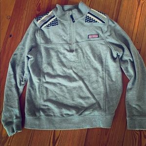 a gray vineyard vines quarter zip sweatshirt